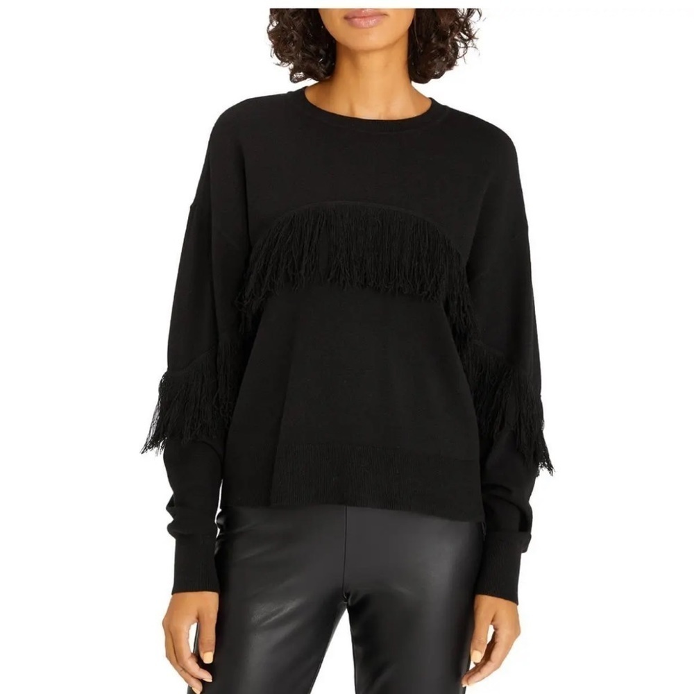Sanctuary Social Hour fringed crew neck L NWT